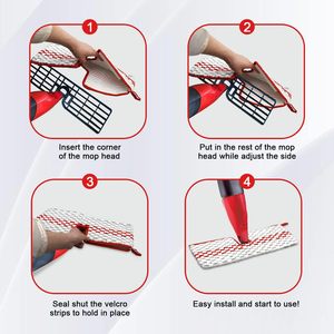 Chiffons <span class=keywords><strong>de</strong></span> rechange en aluminium pour balai serpillère <span class=keywords><strong>Vileda</strong></span> O-Cedar, têtes <span class=keywords><strong>de</strong></span> balai serpillère en microfibre pour la maison - Product Image 2