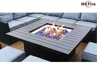 Vente en gros balcon carré meubles de jardin foyer à gaz extérieur table de foyer en métal