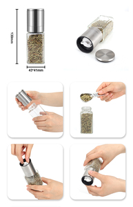 100Ml Xách Tay <span class=keywords><strong>Mini</strong></span> Hạt Tiêu Máy Xay Với Lọ Thủy Tinh Thép Không Gỉ Gia Vị Nhà Máy Gốm Burr Muối Và Hạt Tiêu Máy Xay - Product Image 3