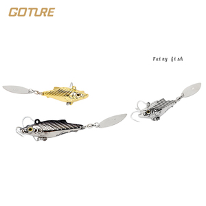 Leurre de pêche GOTURE <span class=keywords><strong>Fairy</strong></span> Fish avec œil 3D simulé, surface réfléchissante effet écailles de poisson et queue à paillettes rotatives 10g 15g 20g - Product Image 4