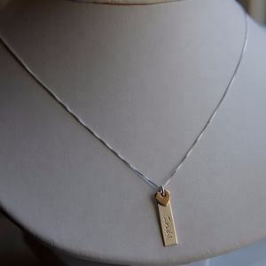 MECYLIFE-Collar personalizado de plata con abalorio de corazón, joyería estampada a mano, regalo personalizado de metal mixto - Product Image 2