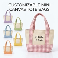 Sac fourre-tout en toile moderne et minimaliste avec logo personnalisé, en stock, organiseur de rouge à lèvres et écouteurs, mini pochette à carreaux, mini porte-monnaie patchwork
