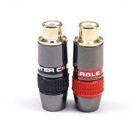 QINCROWN QC-306 Connecteur Phono Double RCA Femelle Plaqué Or de Haute Qualité, Diamètre Max du Câble 6mm, Laiton Cuivre