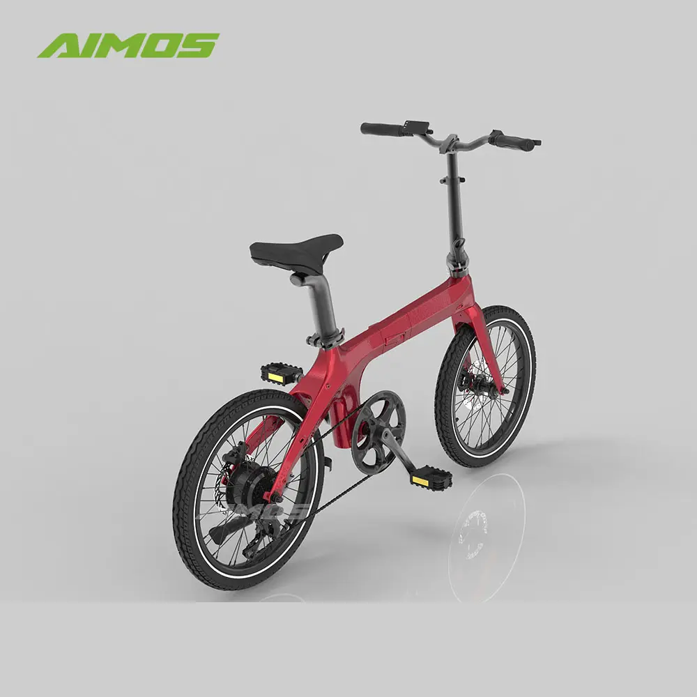 Aimos 새로운 디자인 접이식 탄소 섬유 프레임 접이식 전기 자전거 경량 ebike