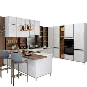 대중적인 페인트 유리제 문 현대 최소한 부엌 찬장 공장 출구 - Product Image 1