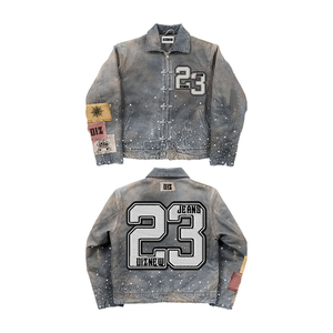 DiZNEW设计师服装制造商定制街装品牌水钻夹克 - Product Image 2