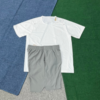 Ensemble de survêtement d'été pour homme, couleur unie, séchage rapide, t-shirt à manches courtes et short, respirant, pour la gym et le sport