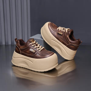 <span class=keywords><strong>Scarpe</strong></span> Autunnali da Donna Leggere Casual Bianche con <span class=keywords><strong>Suola</strong></span> Antiscivolo in <span class=keywords><strong>Gomma</strong></span>, <span class=keywords><strong>Suola</strong></span> Spessa, Piattaforma con Lacci per Aumentare l'Altezza - Product Image 2