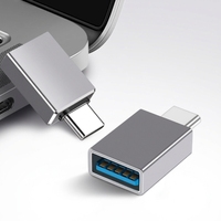 Adaptateur OTG Type-C vers USB 3.2 en alliage d'aluminium pour téléphones mobiles et ordinateurs