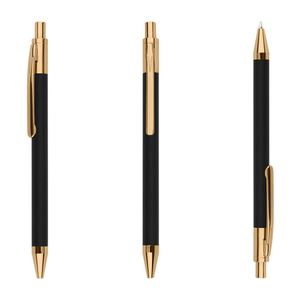 Bolígrafo promocional delgado con clic, bolígrafo de metal con tacto suave y goma, con logotipo de la empresa grabado con láser para regalos empresariales OEM - Product Image 1