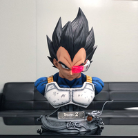 Buste en Résine GK Goku Fait Main avec Cheveux Noirs et Argentés pour les Fans de l'Anime