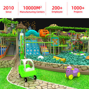 สนามเด็กเล่นในร่มสไตล์ป่า  สถานที่พักผ่อนในร่มสำหรับเด็ก  ธีมป่า  ปราสาทสนุกในร่ม  พร้อมสระบอลและแทรมโพลีน - Product Image 1