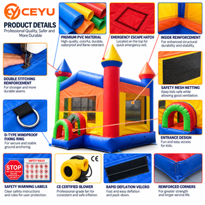 <span class=keywords><strong>Castillo</strong></span> Inflable Ceyu con Ventana de Malla y Entrada en Forma de Torre Cónica para Alquiler en Fiestas Infantiles - Product Image 5