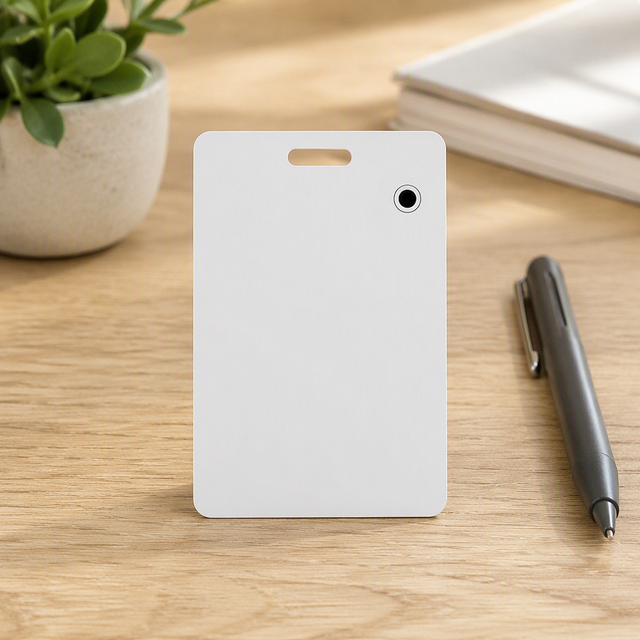 Apple Find My Card Tracker Ultra Thin Bluetooth Low Energy with Built-in Button for Wallet Bag Luggage Keys, White