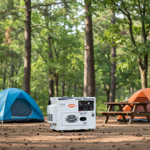 ポータブル静音空冷式ディーゼル発電機 6.5kw 7kw 7.5kw 50/60Hz 単相 JDP195FE搭載 商用バックアップ用 - Product Image 5