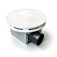 Ventilateur de plafond encastré fin pour salle de bain avec lumière LED RGB à intensité variable, haut-parleur Bluetooth et capteur d'humidité