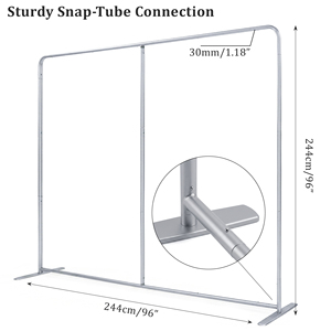 [US Stock] Portable Modern 8x8ft Tension Fabric Display Stand Hardware Only Aluminum Tube Trade Show <b>Backdrop</b> <b>Frame</b> 5-Min - Product Image 2