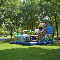 Château Gonflable Commercial en PVC à Succès : Combo Toboggan Thème Monde Magique pour Enfants, Idéal pour Locations de Fêtes et Parcs d'Attractions