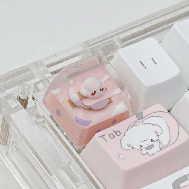 Customized ESC Handmade Resin Keycaps Teddy Bear 3D Printed Artisan Keycap Handmade OEM Design for Mx Mechanical Keyboard