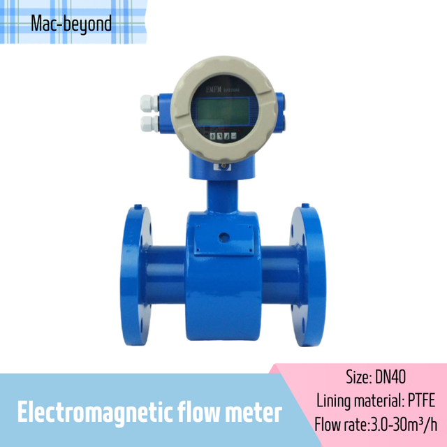 DN40 Intelligent Electromagnetic Flow Meter for Wastewater Treatment, Conductive Liquid Sewage Flow Measurement