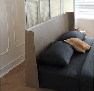 اللوح الأمامي للجناح الإبداعي الإيطالي ، مجموعة أثاث سرير من الجلد العائم بتصميم بسيط لغرفة النوم - Product Image 3