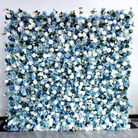 Mur de fleurs artificielles violettes décoratif 8 x 8 pieds, rideau enroulable de simulation pour toile de fond de mariage, fournitures à prix abordable