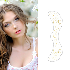 Metallic <b>Glitter</b> Freckle Temporary Tattoo Sticker Gold Silver Rose Gold Waterproof Face Patch for Party Festival Use - Product Image 1