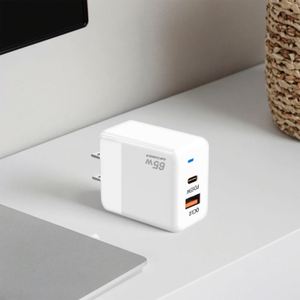 Custom 65W Dual-Port USB-<b>C</b> Charger: 65W PD + 20W QC LED Indicator <b>Type</b>-<b>C</b> Fast Charge - Product Image 5