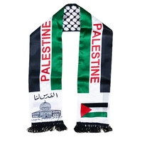 Écharpe de drapeau de pays de Palestine de sport de matériel de satin de polyester Offre Spéciale de haute qualité avec des glands pour des activités sportives