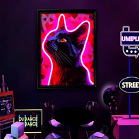 Enseigne néon personnalisable, art mural, peinture UV, décoration sur toile, illustrations halo lumineuses, idéal pour la décoration intérieure gothique et pop