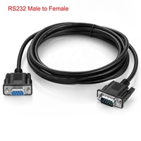 Cable Serial DB9 de 9 Pines RS232, Macho a Hembra, Convertidor para PC, Cable de Extensión Negro de 1.5m, 3m, 5m, 10m