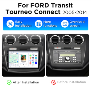 Junsun - Sistema de Navegación Inalámbrico CarPlay Android Auto de 10 Pulgadas para FORD TRANSIT Connect 2005-2014, Autoradio para Automóvil, Multimedia, Video - Product Image 2