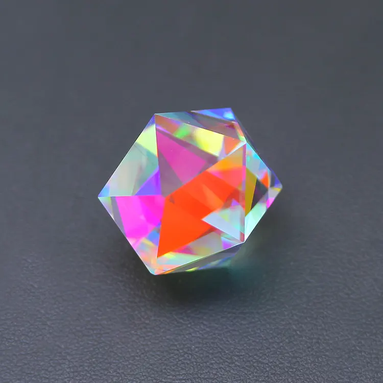 Factory Wholesale Price Coated AB Color Gemstone Dice Shape Faceted Cut Color Changing Loose Glass Crystal Gemstones