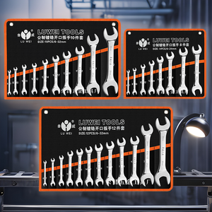 Luwei Metric Chrome Plated Open End <b>Wrench</b> Set 8 Piece Industrial Grade Household Machinery Tools - Product Image 4