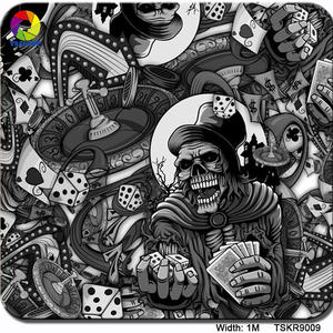 TSAUTOP <span class=keywords><strong>Film</strong></span> Gambar cair pola tengkorak, Transfer air lebar 100CM - Product Image 1