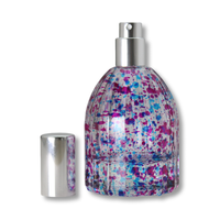 Flacon de parfum avec logo personnalisé 50cl Flacon vaporisateur en verre ambré violet Flacon de parfum en forme de cœur