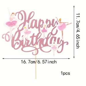 Großhandel Ballett-Mädchen Happy <span class=keywords><strong>Birthday</strong></span> Cake Topper für Ballett-Tanz-Themen Geburtstagstorten-Dekoration - Product Image 2