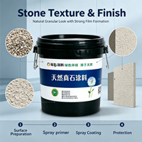 Peinture liquide imperméable à texture pierre naturelle pour la décoration des murs extérieurs, application au pinceau