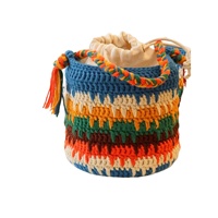 Sac à main vintage en crochet rose, sac à tricoter fait main, matériel de bricolage, sac à bandoulière en laine au crochet pour petite amie 2025 sac