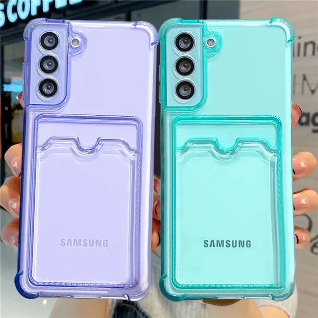 Card Bag Wallet Clear Case for Samsung Galaxy A24 A14 A34 A54 A53 A23 A13 A33 A52 S21 S22 S23 Ultra S20 FE S10 Plus Note 20