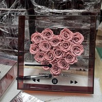 Cadeaux personnalisables QY pour la Saint-Valentin et la fête des mères, boîtes en acrylique CD roses éternelles, boîtes de fleurs de roses préservées