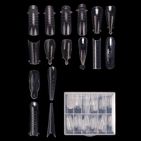SunelPort - Puntas de Uñas de Cristal para Decoración de Uñas D10, 120 Piezas, Pre-diseñadas, con Logotipo Personalizado, Forma Ovalada/Cuadrada, Transparentes, Sin Papel