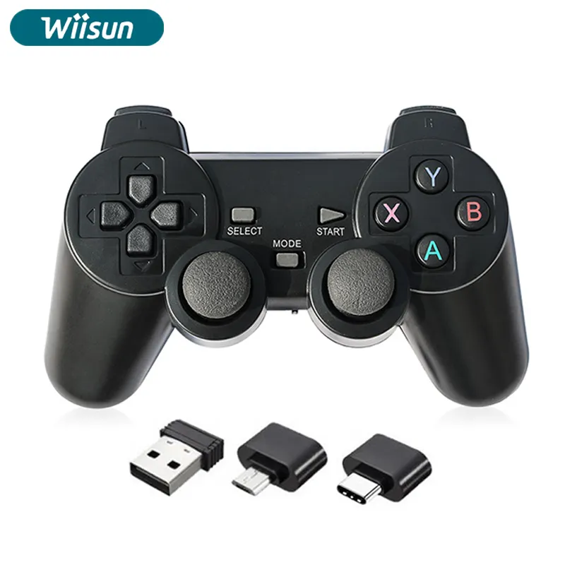 ビデオゲームコンソール用2.4GhzワイヤレスゲームパッドUSBゲームコントローラーPS2/PS3用USBジョイスティックAndroidTV BOX電話