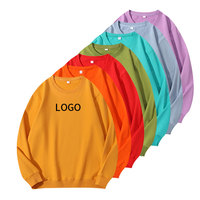 Sweat-shirts pour hommes personnalisés avec logo brodé ou imprimé, 100% coton, tissu bouclé, col rond fin