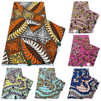 Kain Pakaian Cetak Afrika Nigeria Berkualitas Tinggi Pagne 6 Yard Kain Katun Super Royal Ankara untuk Menjahit
