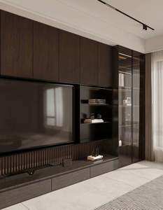 2025 Luxury Style Modern Solid Wood <b>TV</b> Cabinet Hot Living Room <b>TV</b> <b>Stand</b> with <b>Glass</b> Simple Home Wall Storage Unit - Product Image 2