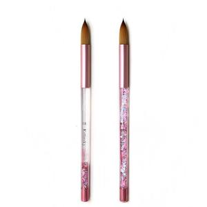 Pincel <span class=keywords><strong>de</strong></span> <span class=keywords><strong>Uñas</strong></span> Acrílico Kolinsky 100% con Mango Líquido Rosa Brillante y Pelo Kolinsky, Pincel Redondo 3D <span class=keywords><strong>para</strong></span> Manicura - Product Image 2