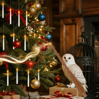 Schwebende LED-Kerze mit Zauberstab-Fernbedienung, Flammenlampe, Weihnachtsdekoration, Wasserdichte Party- und Feiertagsbeleuchtung im Großhandel
