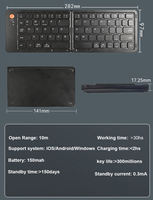 Mini Faltbare Bluetooth-Tastatur Tragbare Kabellose Tastatur für bis zu 3 Geräte Ultraflache Reise-Klapptastatur für iPhone iPad
