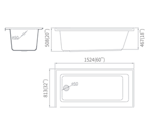 Góc độc đáo bề mặt rắn Acrylic Drop-in Bồn Tắm Đơn vị hiện đại di động ngâm 1 người phòng tắm bồn tắm với drainer - Product Image 4